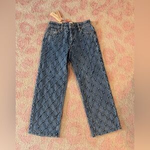 Alice + Olivia Weezy Quilted Cropped Jeans